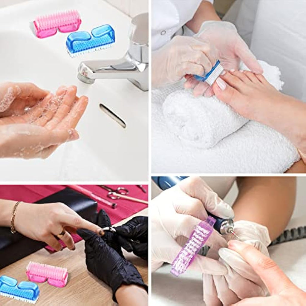 G2PLUS Handle Nail Brushes – 4 Pack Plastic Fingernail Scrubbing Brushes