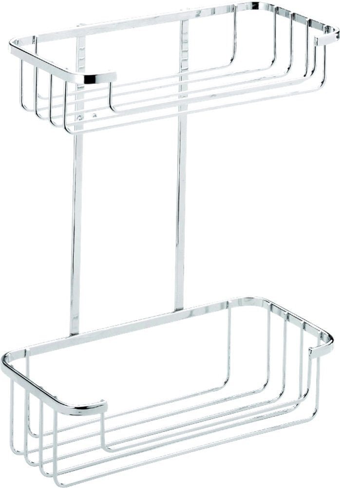 Croydex 2-Tier Shower Caddy – Rust-Free Chrome Steel Bathroom Basket