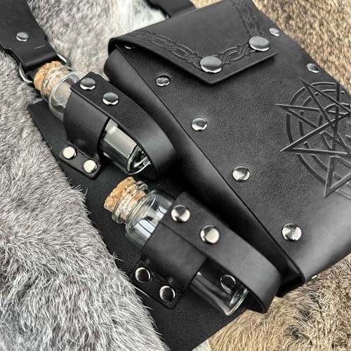 Medieval Alchemy Belt with Potion Bottles – Viking Cosplay Pouch