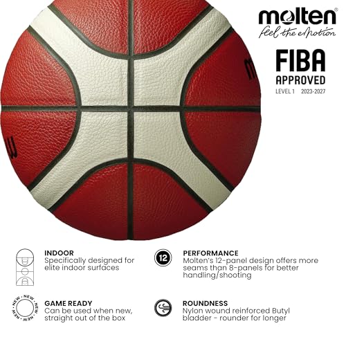 Molten BG3800 Indoor Basketball | FIBA Approved Composite Leather | Size 5
