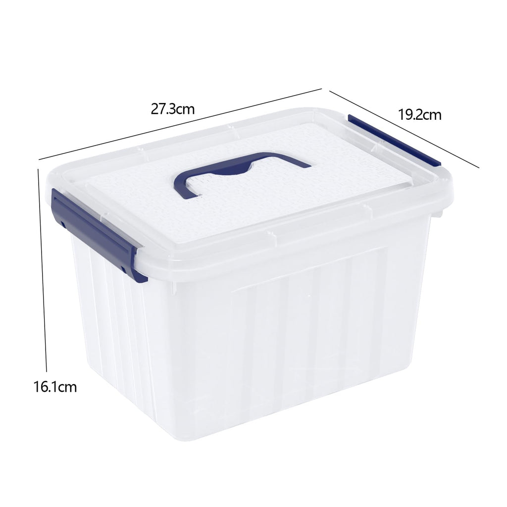 Ortodayes 4 Pack Clear Latch Box with Handle, 6 L Clear Lidded Storage Box Set - image 4