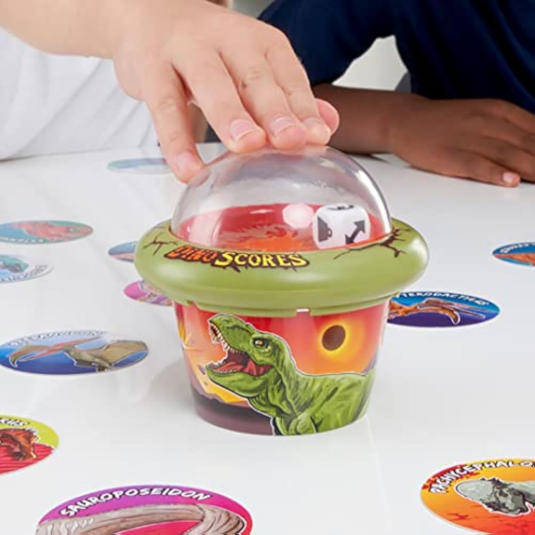 Pop-A-Tops Dinosaur Card Game – Portable Educational Toy