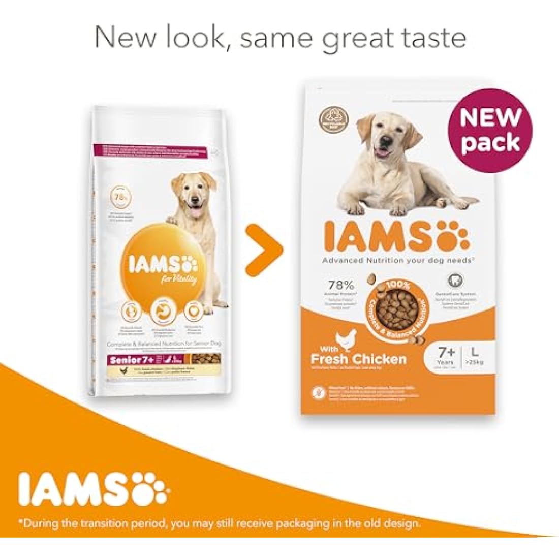 IAMS Senior Large Breed Dry Dog Food - Chicken & Wheat Free - 12kg