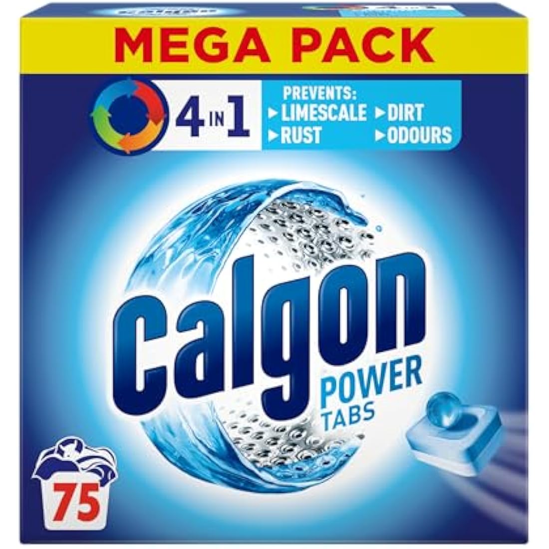 Calgon 4-in-1 Washing Machine Cleaner & Water Softener Tablets | 75 Count