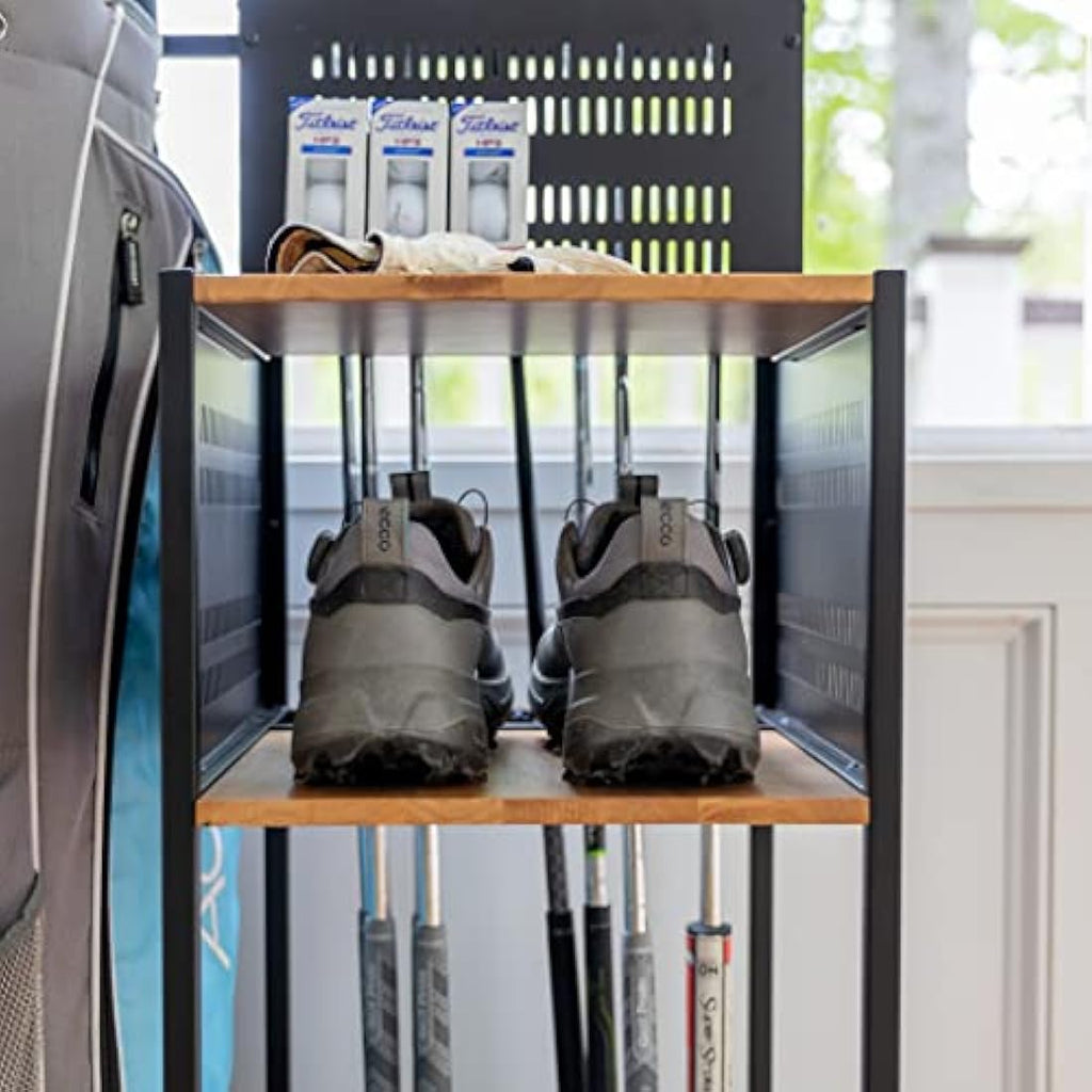 Teal Triangle Heavy Duty Golf Bag Organizer | Steel Garage Storage Rack