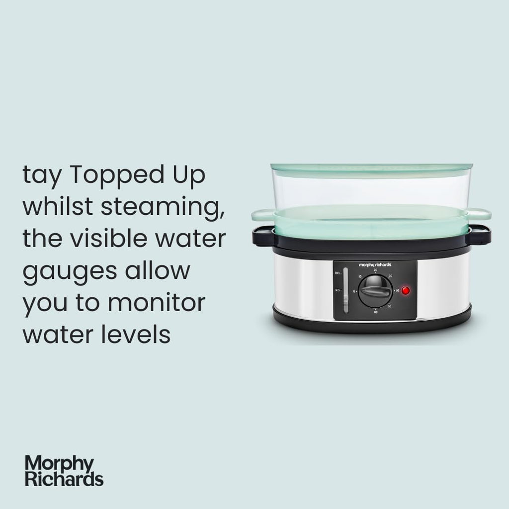 Morphy Richards 3 Tier Food Steamer | 9L Stainless Steel 750W