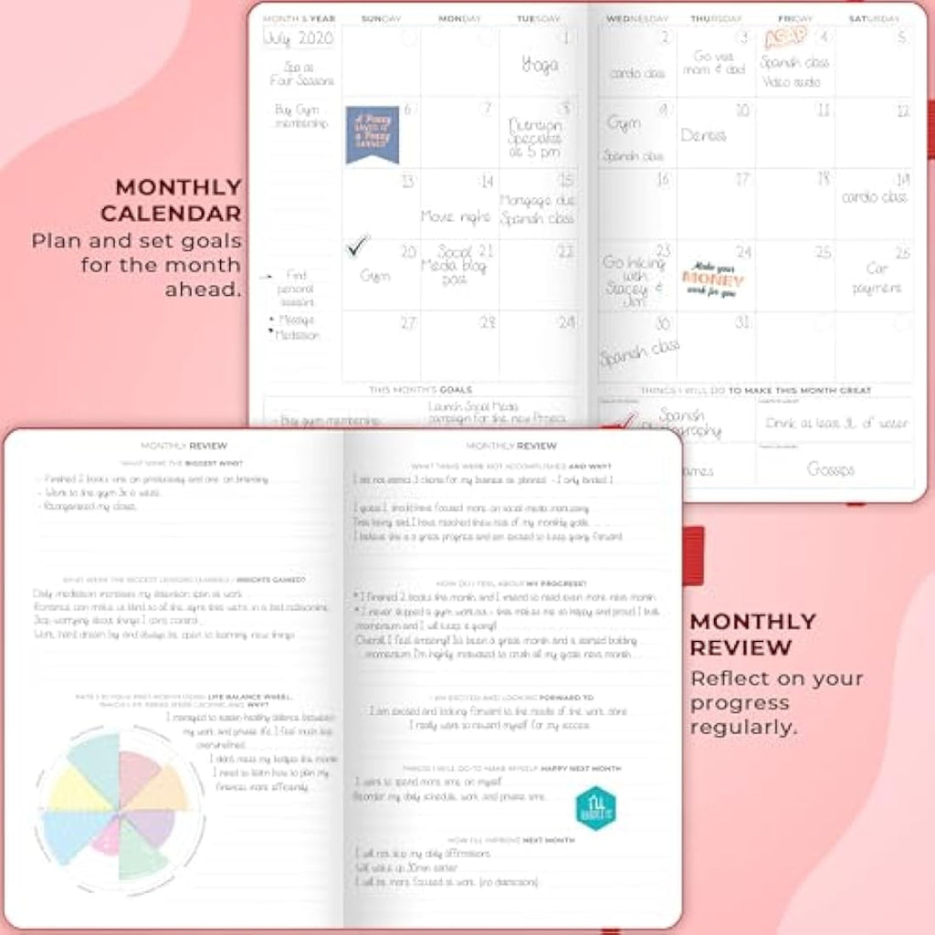 Clever Fox Undated Weekly Planner – A5 Hourly Appointment Book, Red