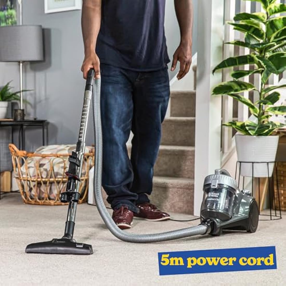 Russell Hobbs Compact XS Cylinder Vacuum Cleaner | 1.5L Grey & Silver
