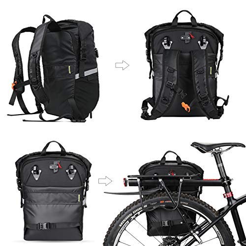 Rhinowalk 2-in-1 Waterproof Bike Pannier Backpack | 24L Laptop Bag