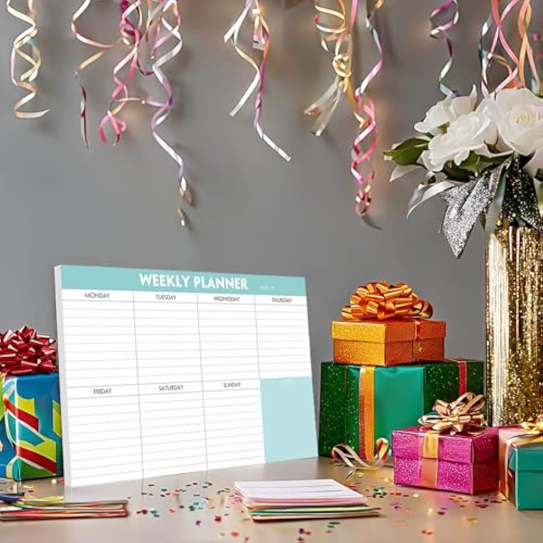 Undated Weekly Planner Pad – 52 Tear Off Sheets, 100gsm