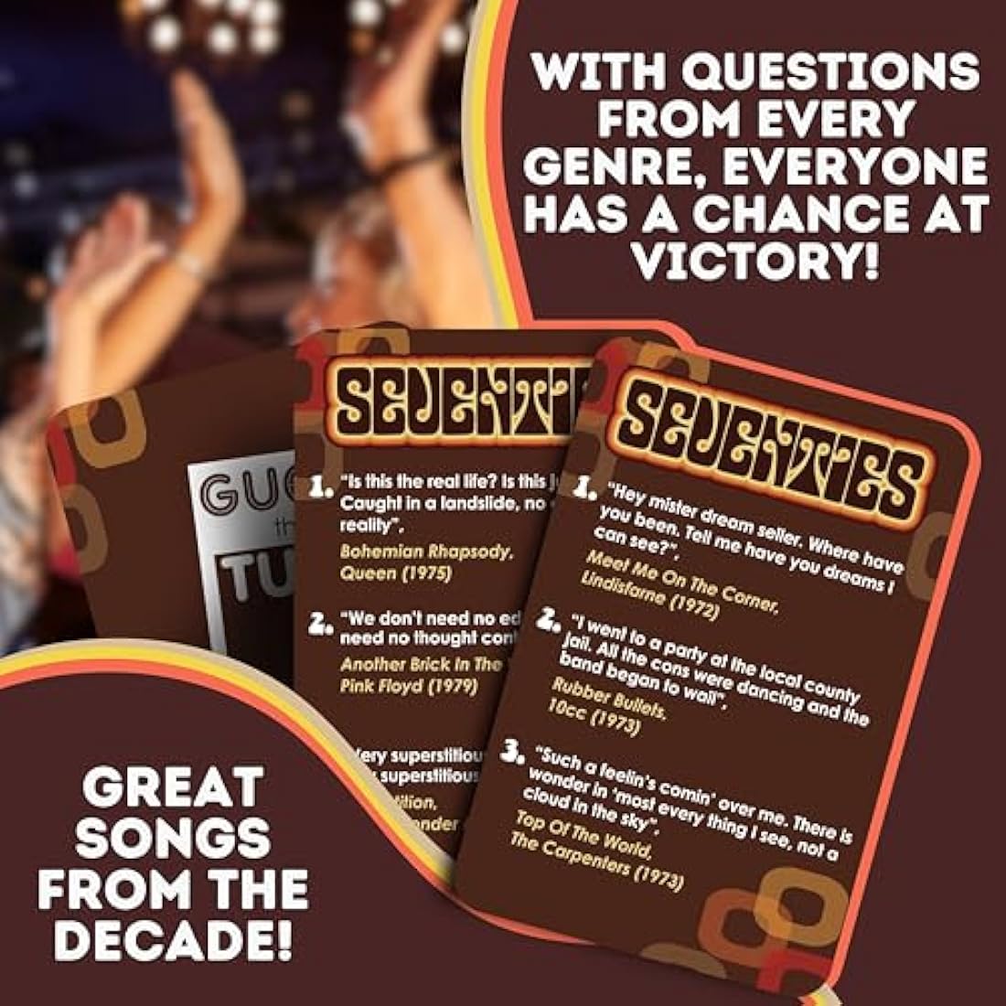 Boxer Gifts 70s Guess That Tune Music Quiz Game – 1970s Trivia Party Game