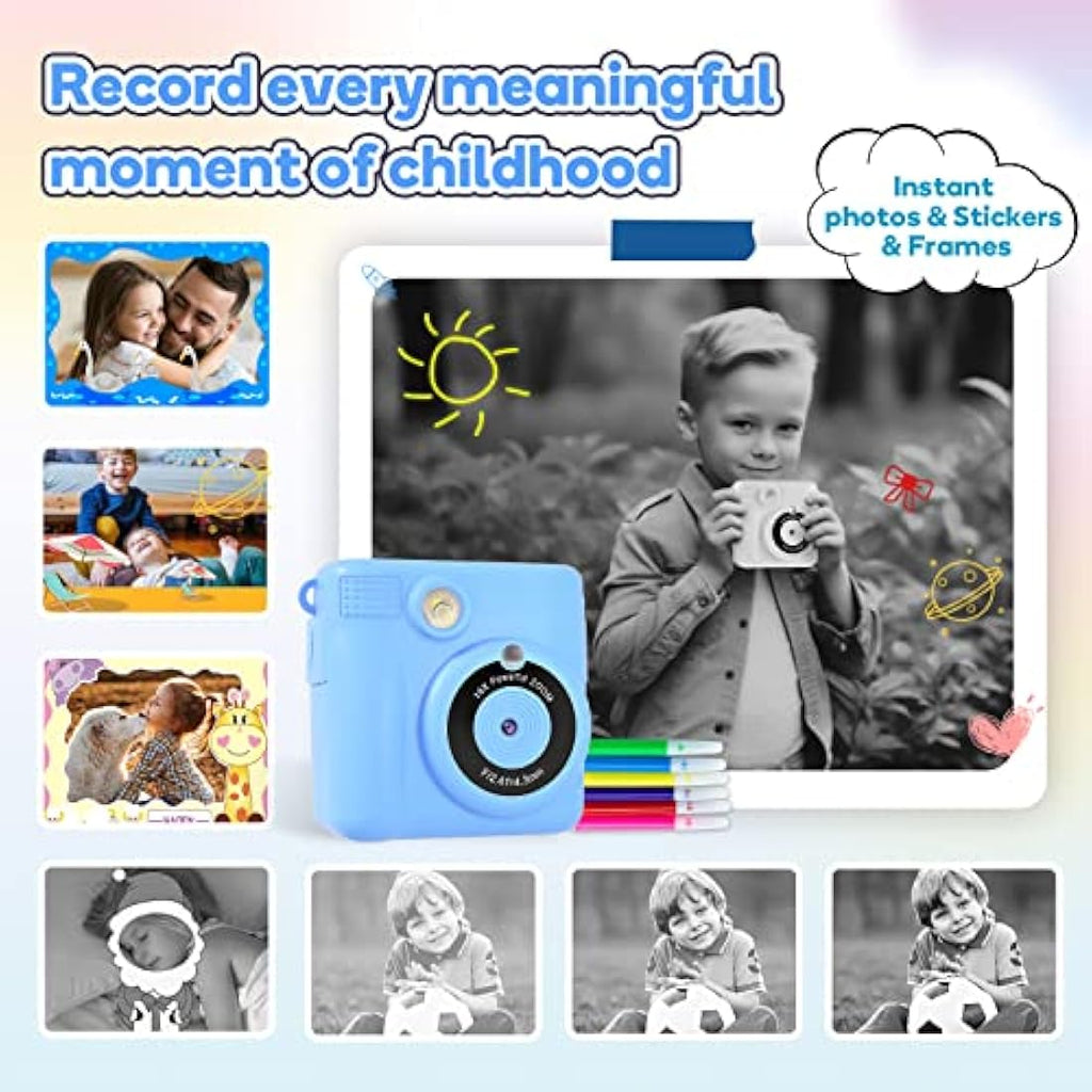 OPERHOO Kids Instant Print Camera | 1080P HD Digital Toy with 32GB SD Card
