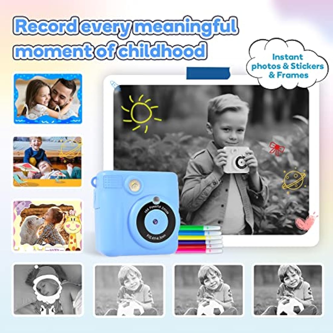 OPERHOO Kids Instant Print Camera | 1080P HD Digital Toy with 32GB SD Card