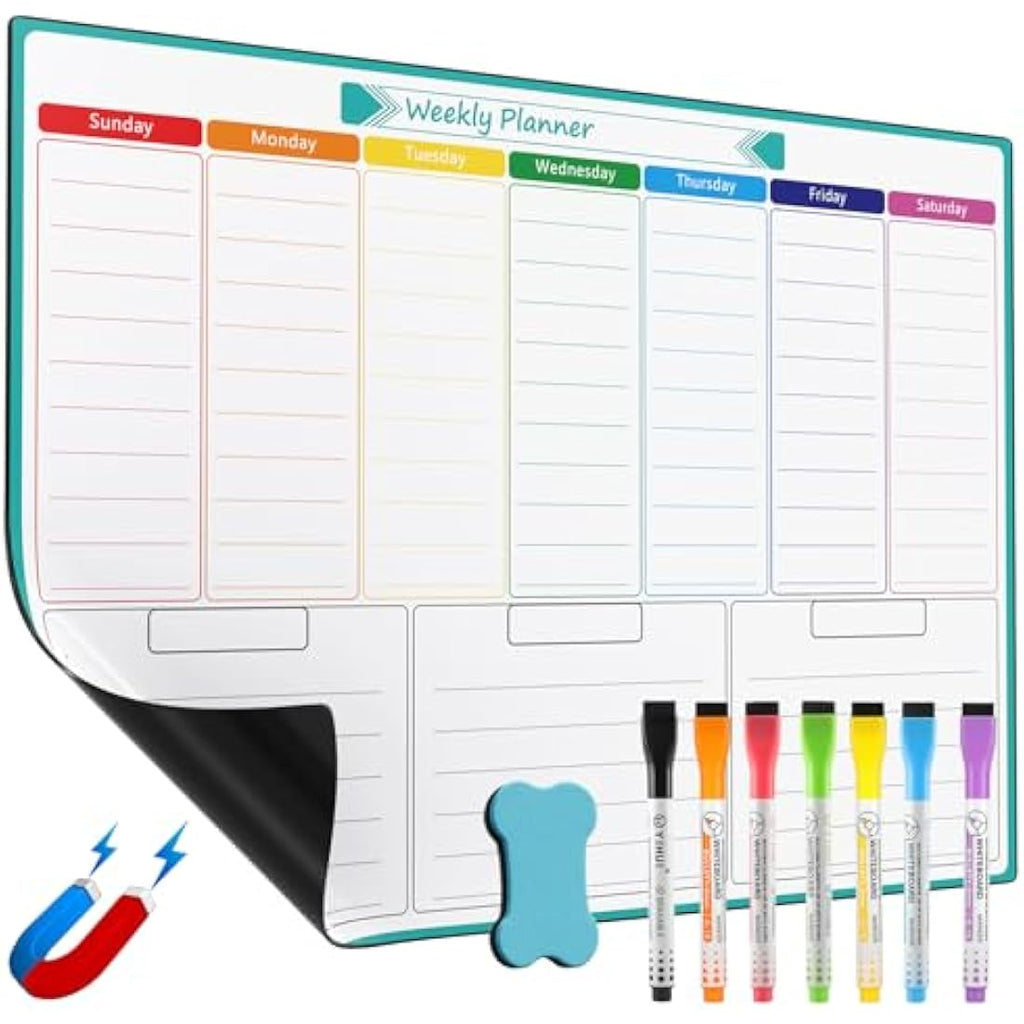 Magnetic Weekly Planner Whiteboard for Fridge – A3 Dry Erase