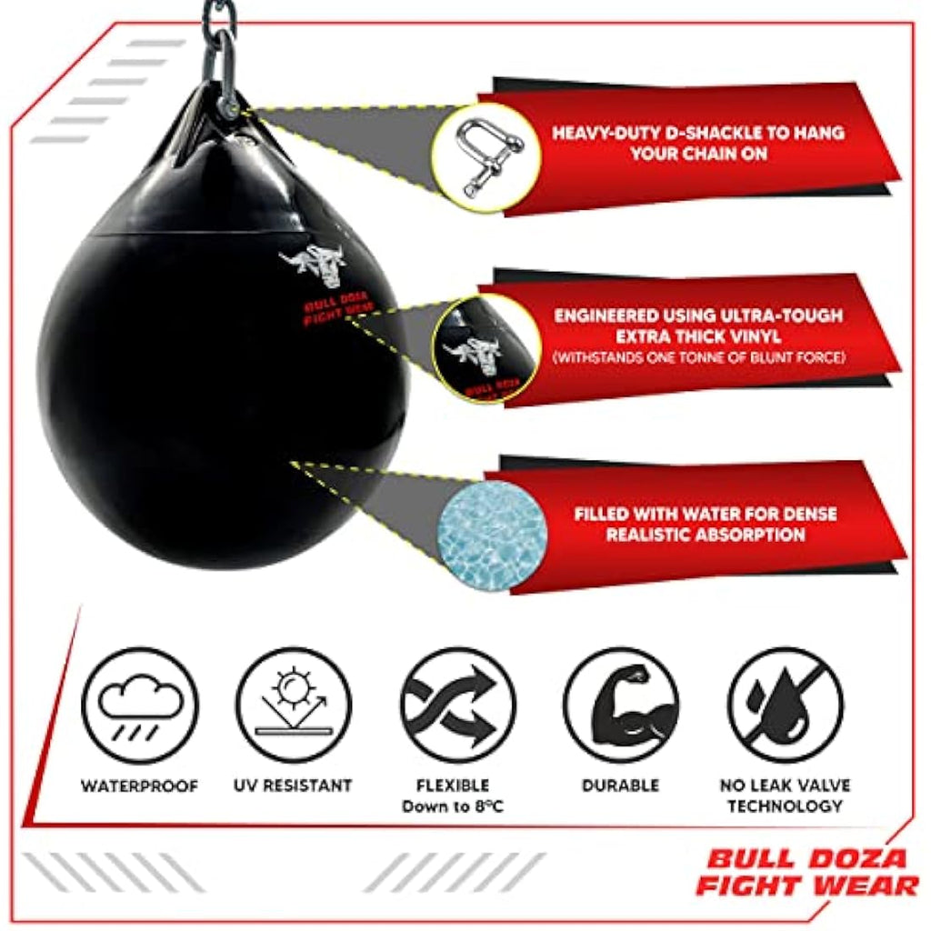 Bull Doza Fight Wear Water Punch Bag – Heavy Duty Vinyl Boxing Bag