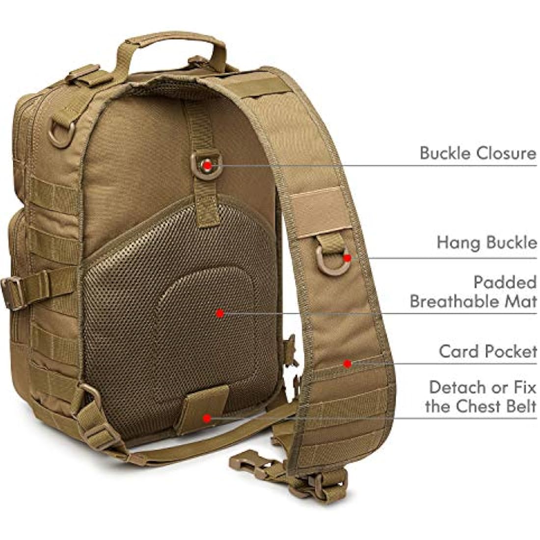 G4Free Tactical Sling Backpack | 15L Molle EDC Military Shoulder Bag