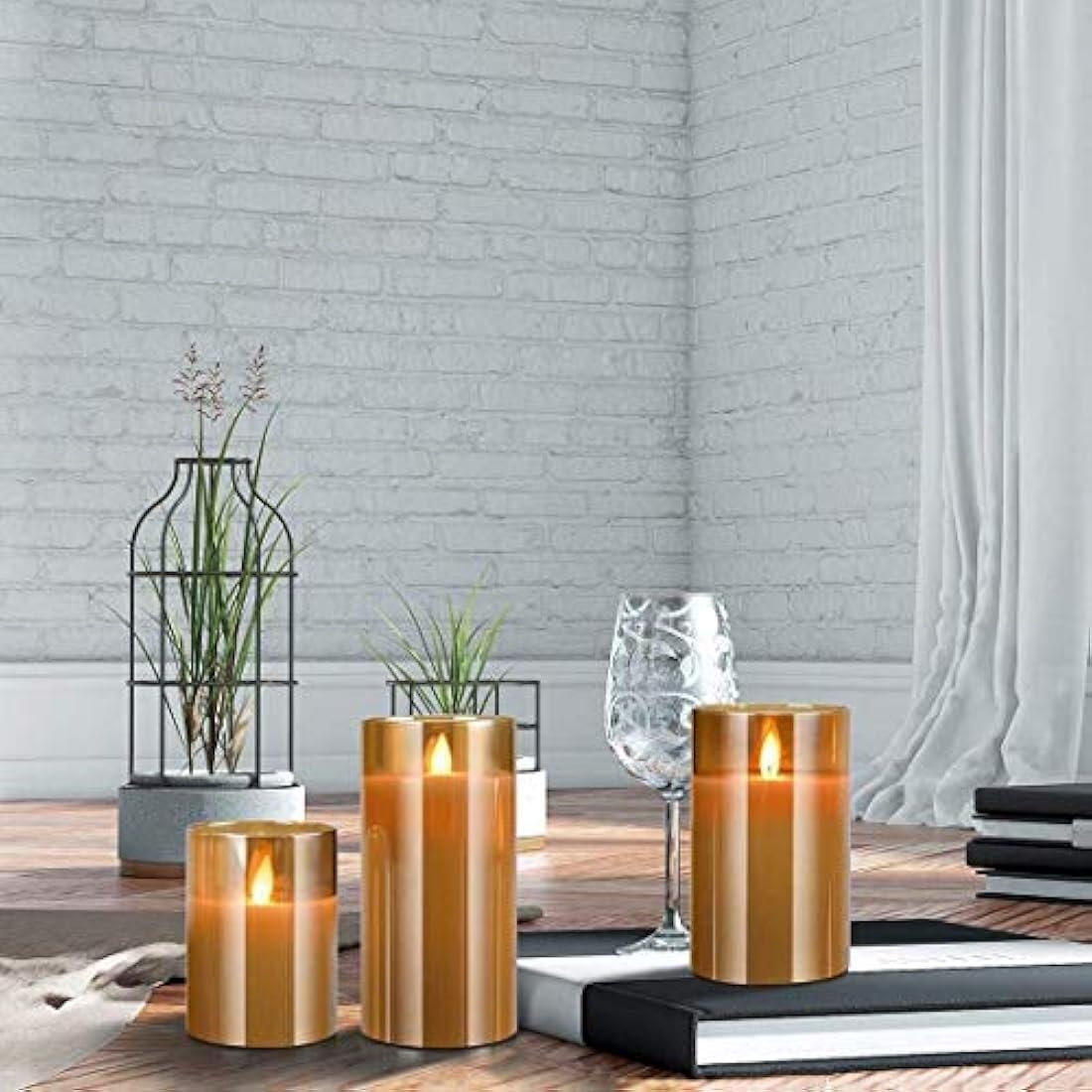 Jolof Store LED Flameless Candles | 3-Pack Real Wax Pillar with Remote
