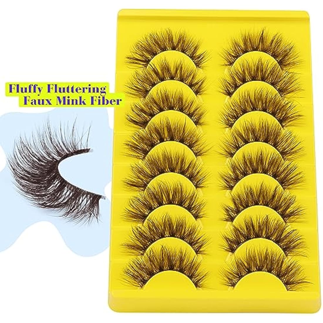 ALICE Brown False Eyelashes | 17mm Wispy Cat Eye Faux Mink - 8 Pairs