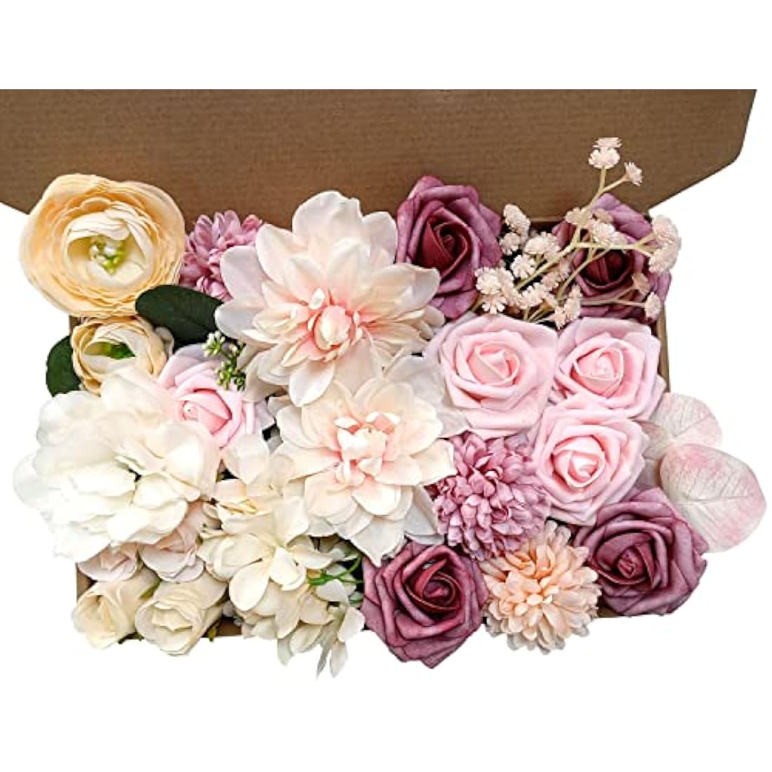 Artificial Silk Flowers Combo Box for DIY Wedding Bouquets