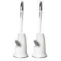 Ryhiac 2-Pack Toilet Brush with Holder | Double Head Scrubber - Grey