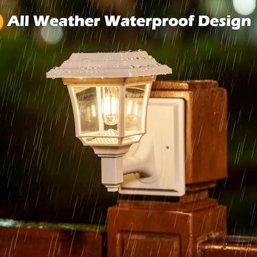 LeiDrail Solar Fence Lights – 4 Pack Waterproof Edison Bulb Outdoor Decor