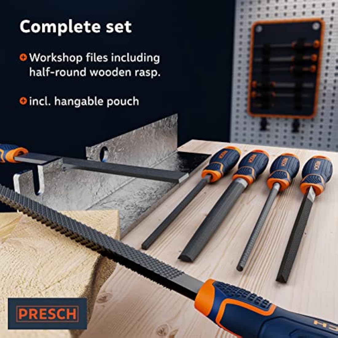 Presch 6-Piece Metal and Wood File Set | Carbon Steel Hand Tools