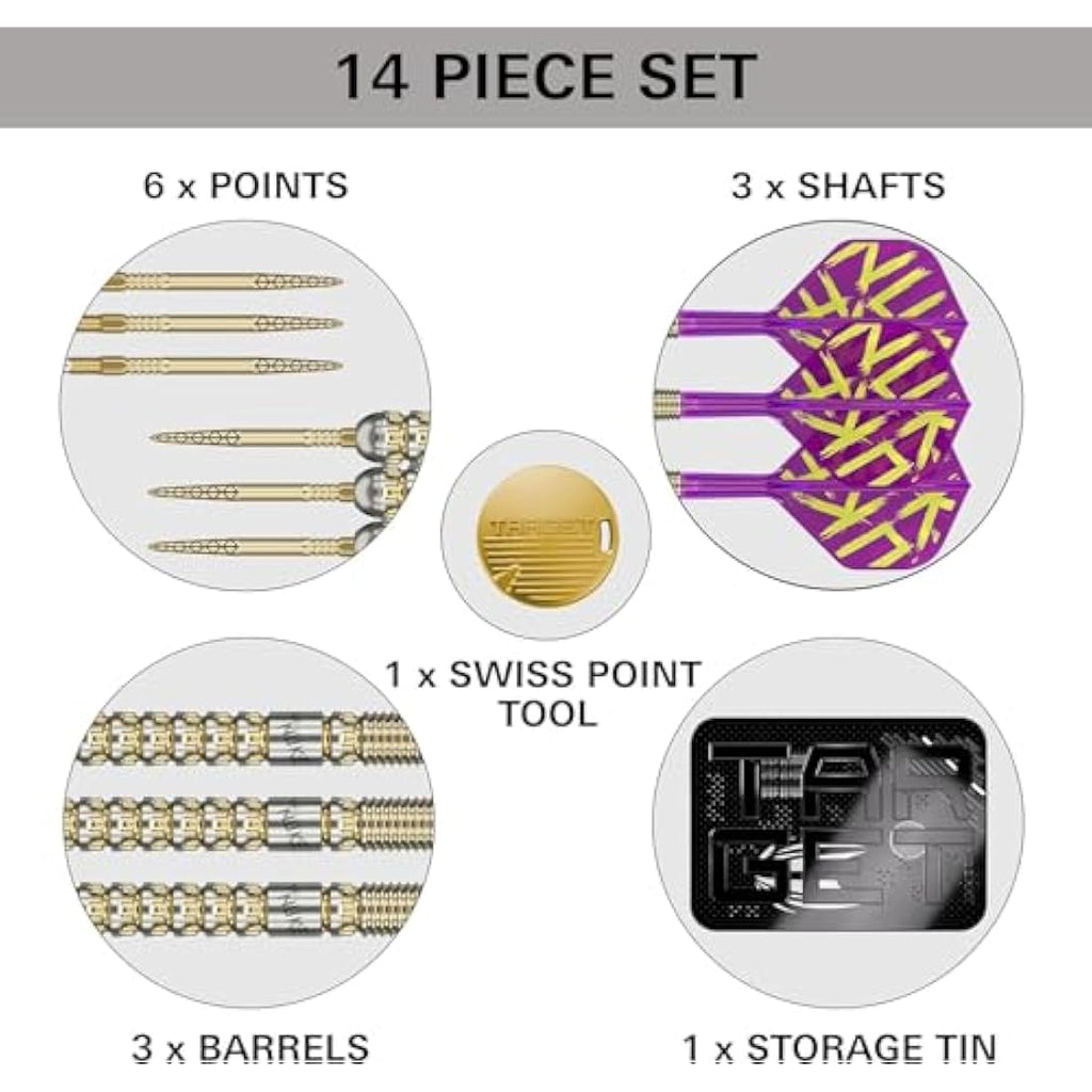 Target Darts Luke Littler Gen 1 Prodigy 90% Tungsten Steel Tip Swiss Point