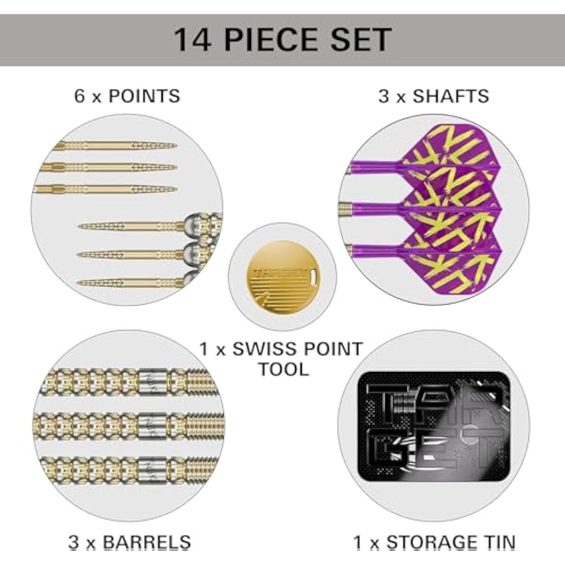 Target Darts Luke Littler Gen 1 Prodigy 90% Tungsten Steel Tip Swiss Point