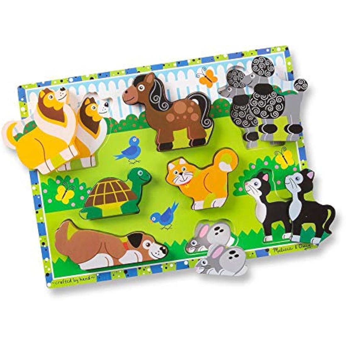 Melissa & Doug Pets Chunky Puzzle – 8-Piece Wooden Toddler Toy