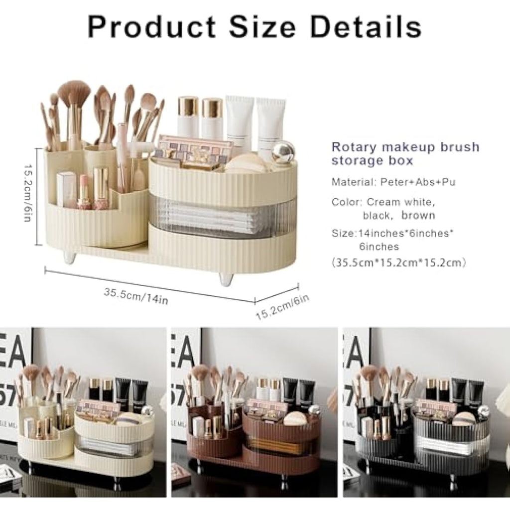 360° Rotating Makeup Organiser | Large Cosmetic Storage Case