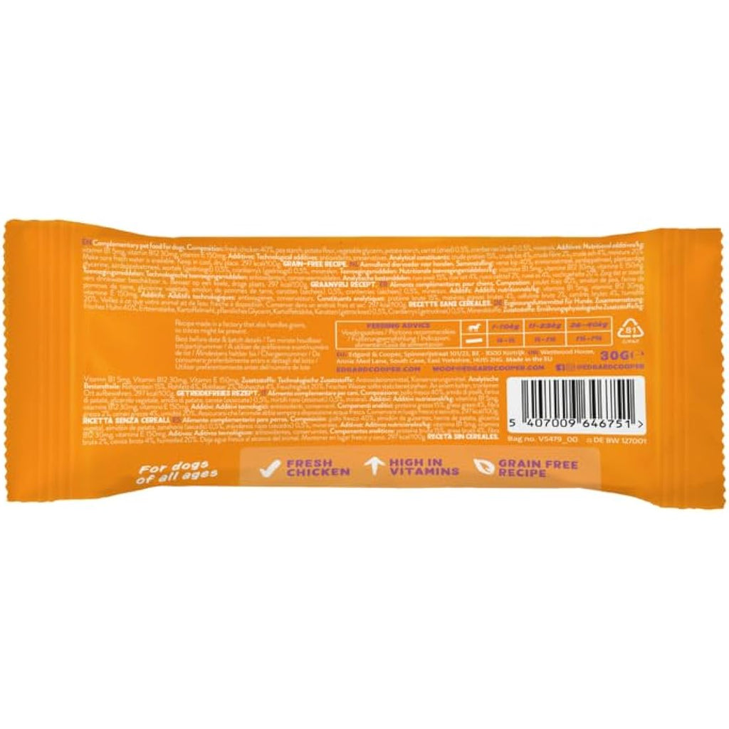 Edgard Cooper Chicken Dog Treats | Grain Free High Protein Bars (24x30g)