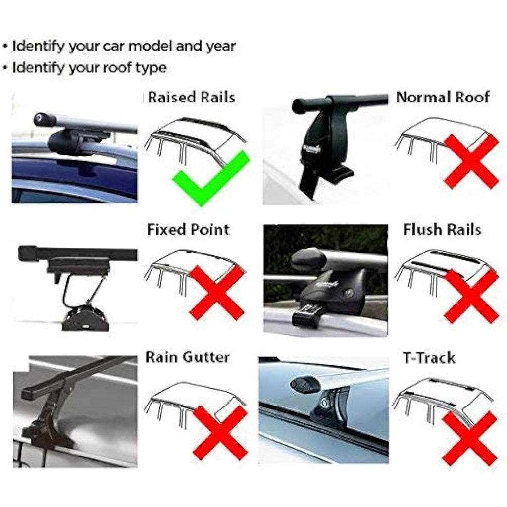 Summit SUM-003 Aluminium Roof Bars for Running Rails - 1.35m Silver