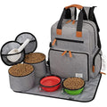 Modoker Dog Travel Bag – Airline Approved Pet Backpack Kit with Bowls, Grey