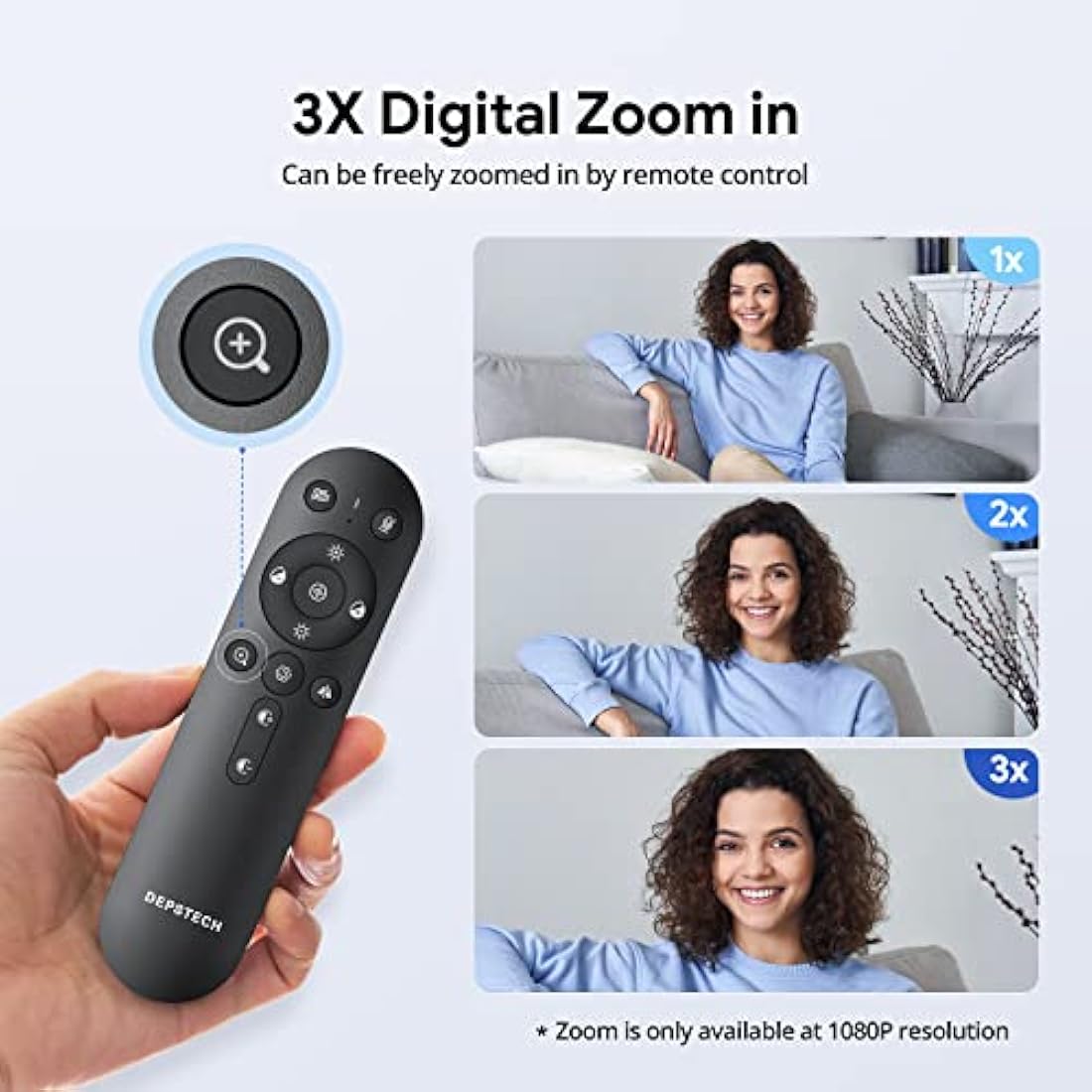 DEPSTECH DW50 Pro 4K Webcam – Sony Sensor, 3x Zoom & Remote Control