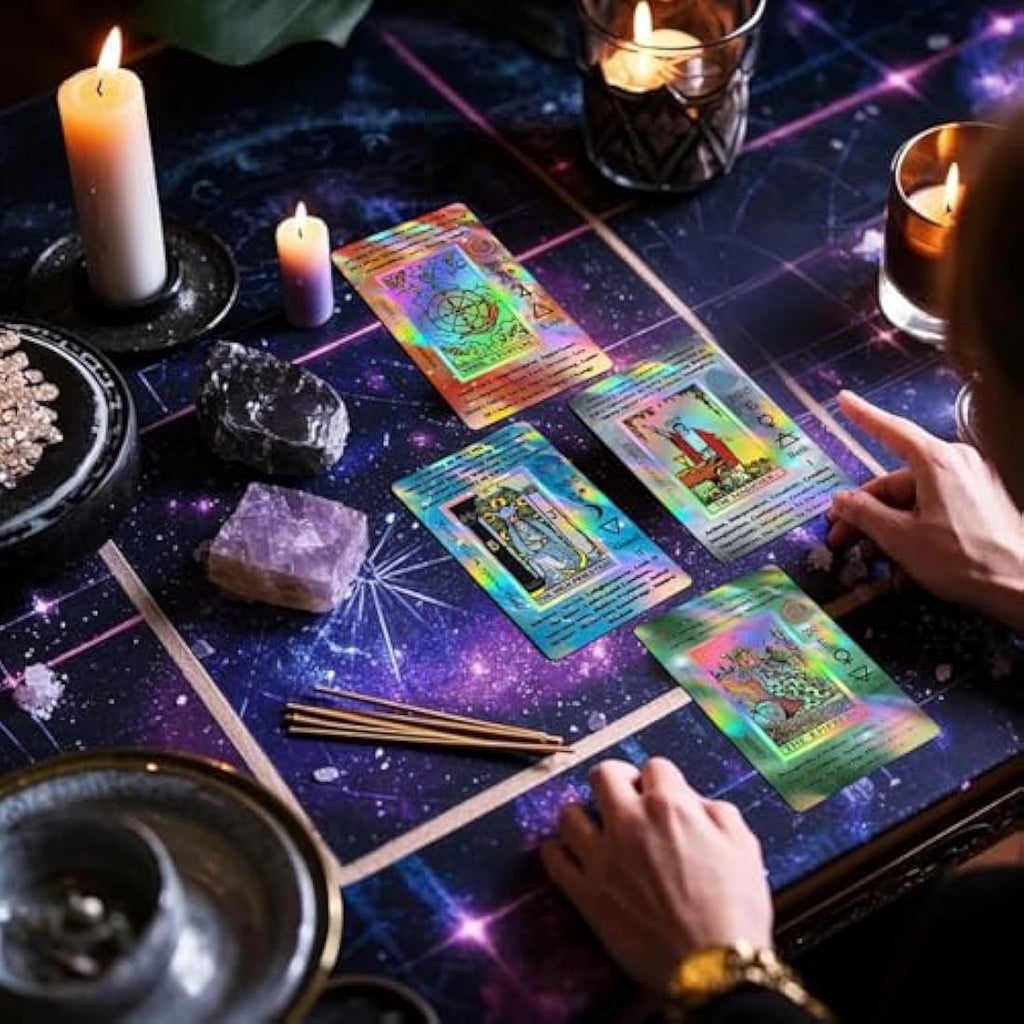 Holographic Tarot Cards for Beginners with Guide Book