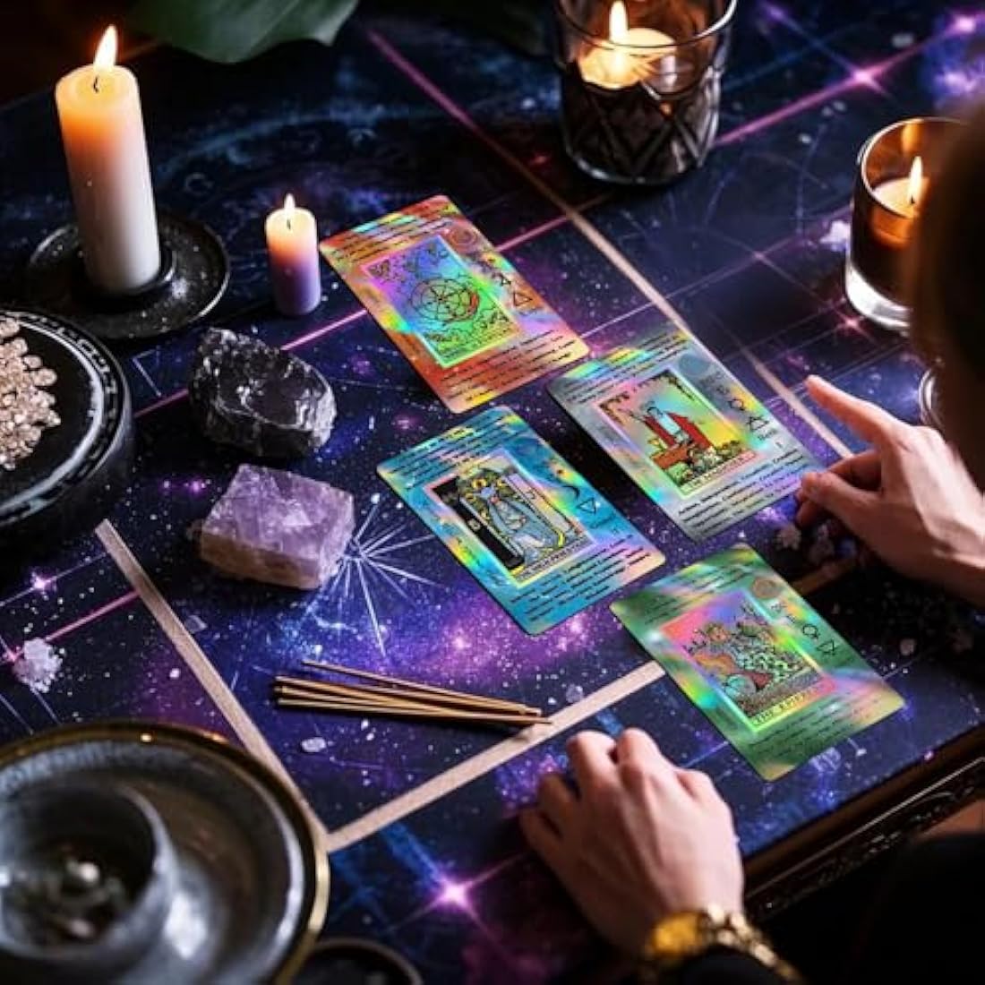 Holographic Tarot Cards for Beginners with Guide Book