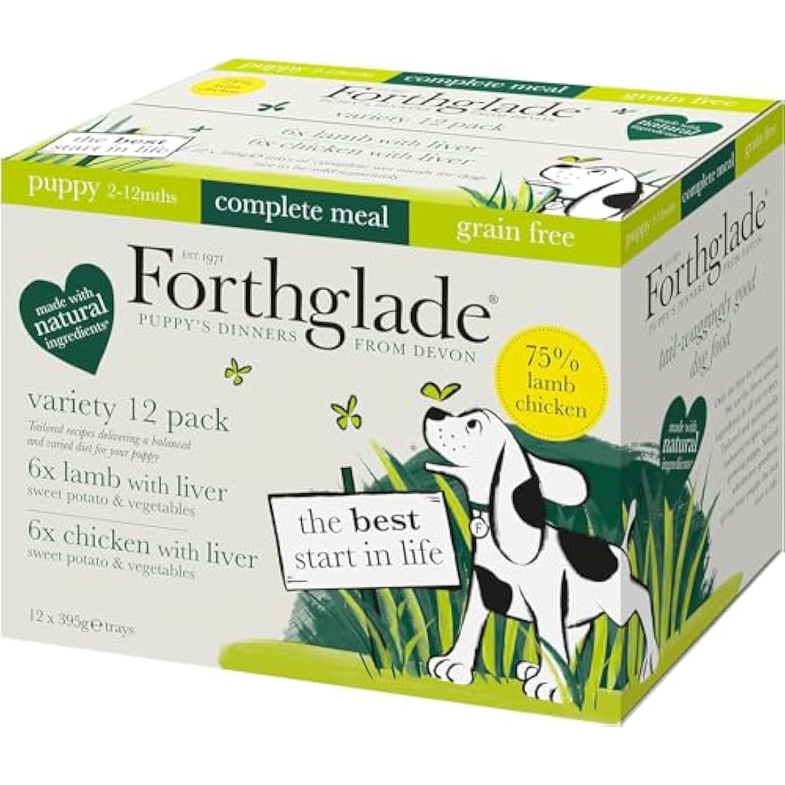 Forthglade Grain Free Wet Puppy Food Variety Pack | Lamb & Chicken | 12x395g