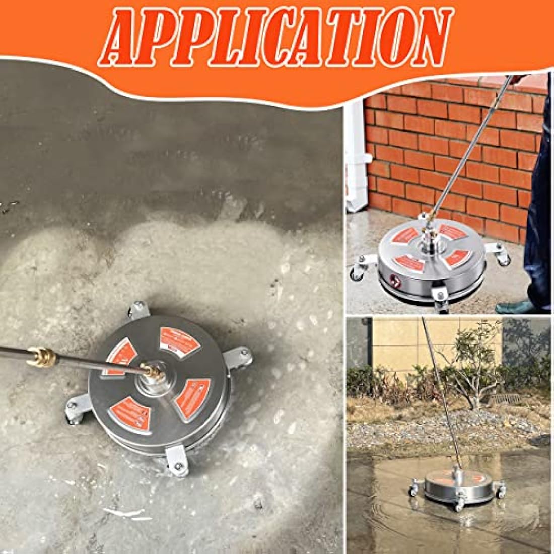 M MINGLE 14" Pressure Washer Surface Cleaner with Wheels – 4000 PSI