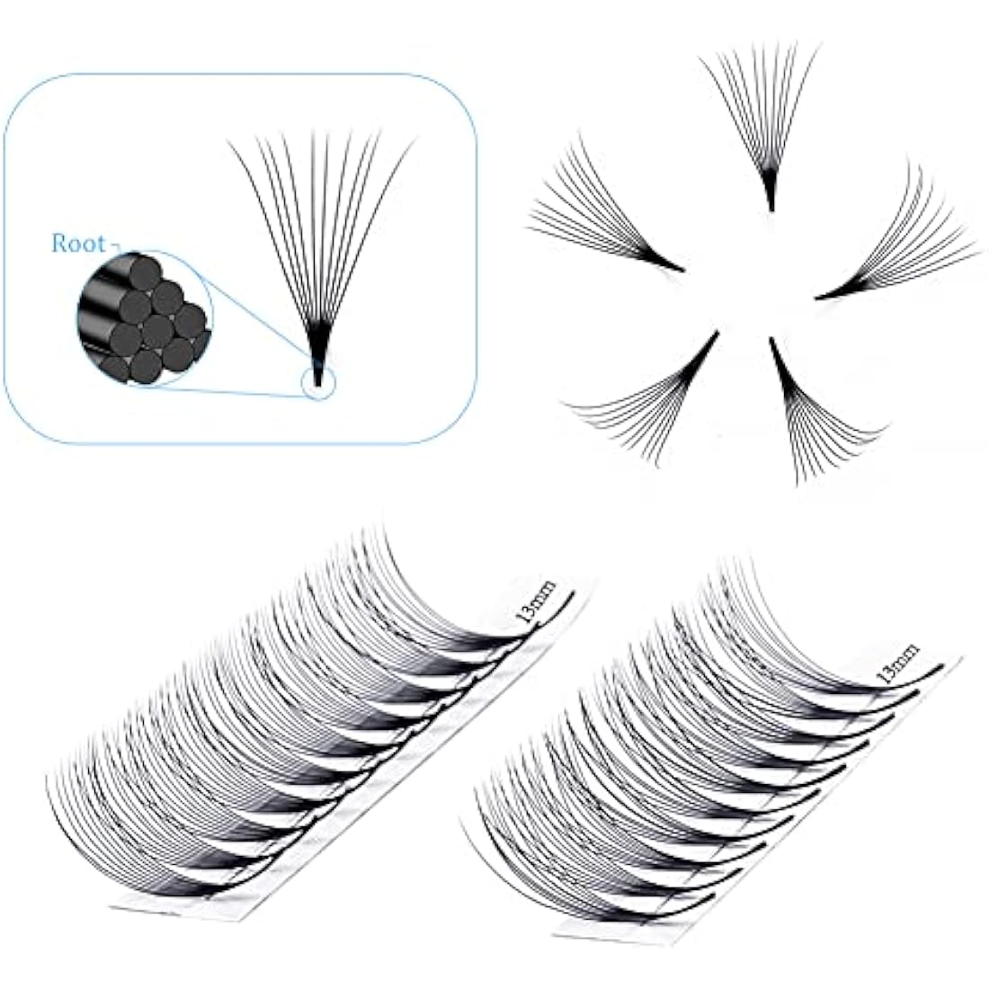 Gemerry 10D Premade Fan Eyelash Extensions | Russian Volume 0.07mm C Curl