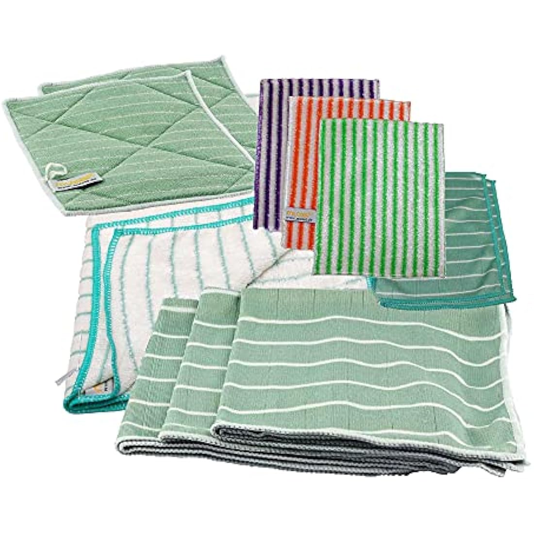 Bamboo Cleaning Towel Set – 11pc Streak-Free Glass Cloths