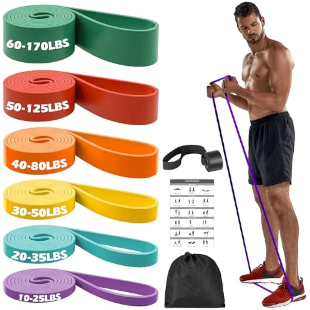 Zacro Pull Up Resistance Bands Set - 6 Levels for Home Gym & Strength