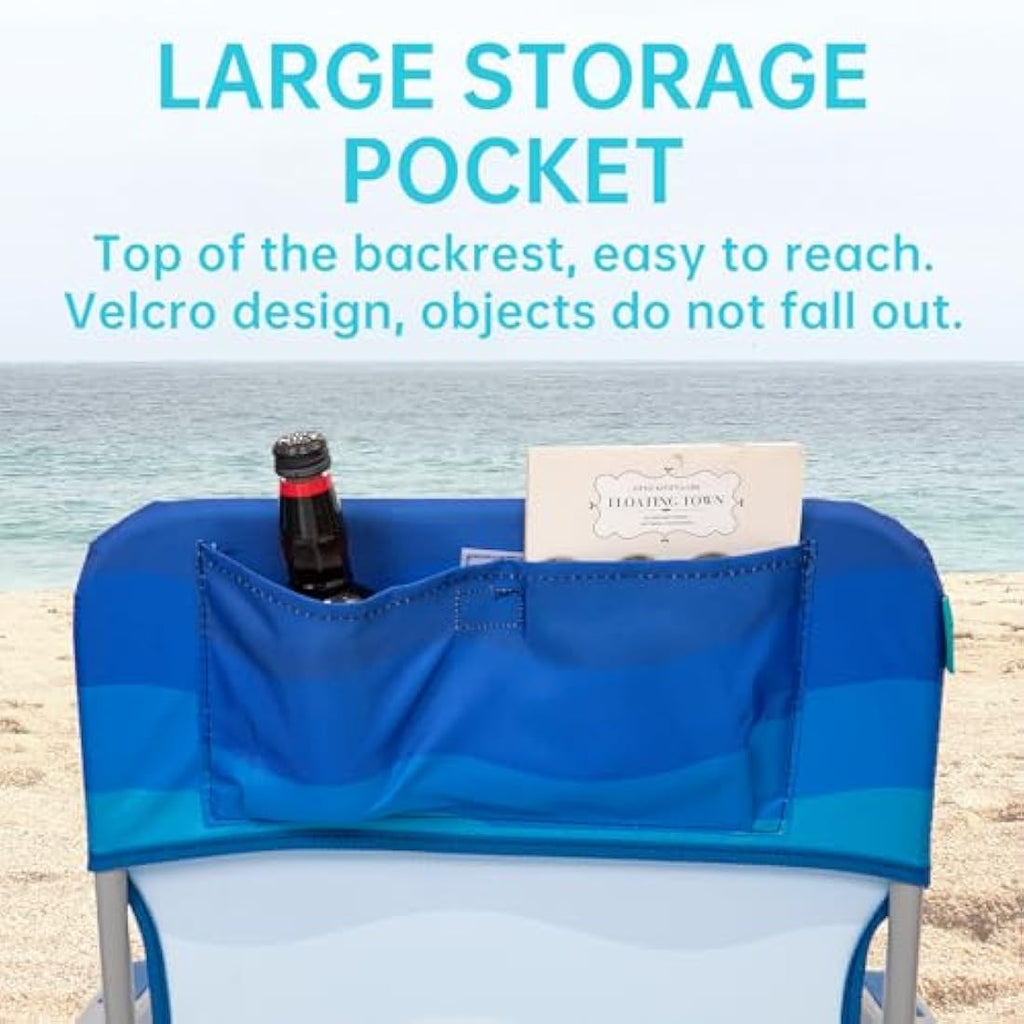 WEJOY Folding Beach Chair | Lightweight High Back Camping Chair with Strap