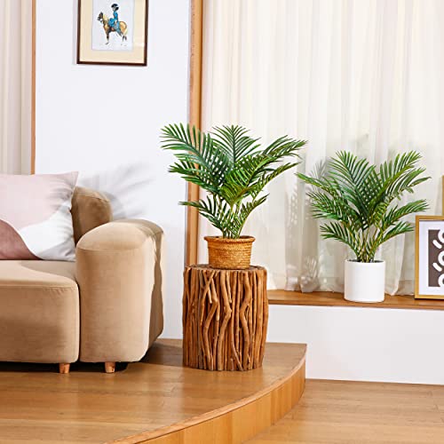 Fopamtri Faux Areca Palm 60cm | Artificial Tropical Indoor Plant (2 Pack)