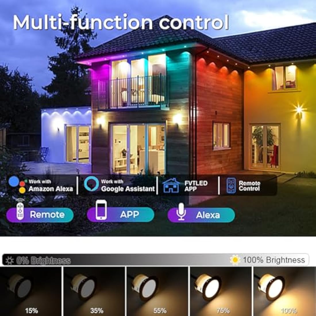 Jolof Store WiFi Smart RGB LED Decking Lights – IP67 Waterproof – 30 Pack