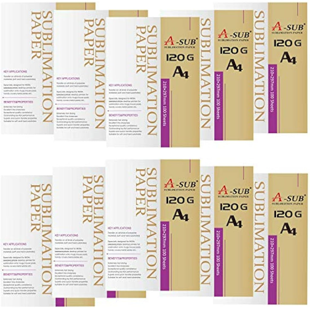 A-SUB Sublimation Paper A4 120gsm - 1000 Sheets for Inkjet Printers