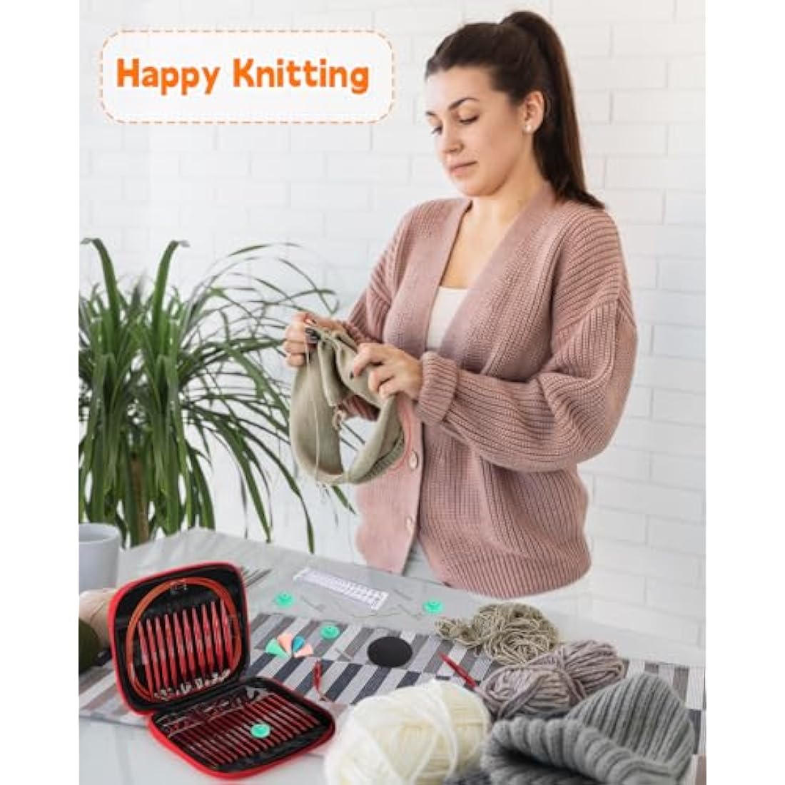 Aeelike Interchangeable Circular Knitting Needles Set | 13 Pairs, 3-10mm