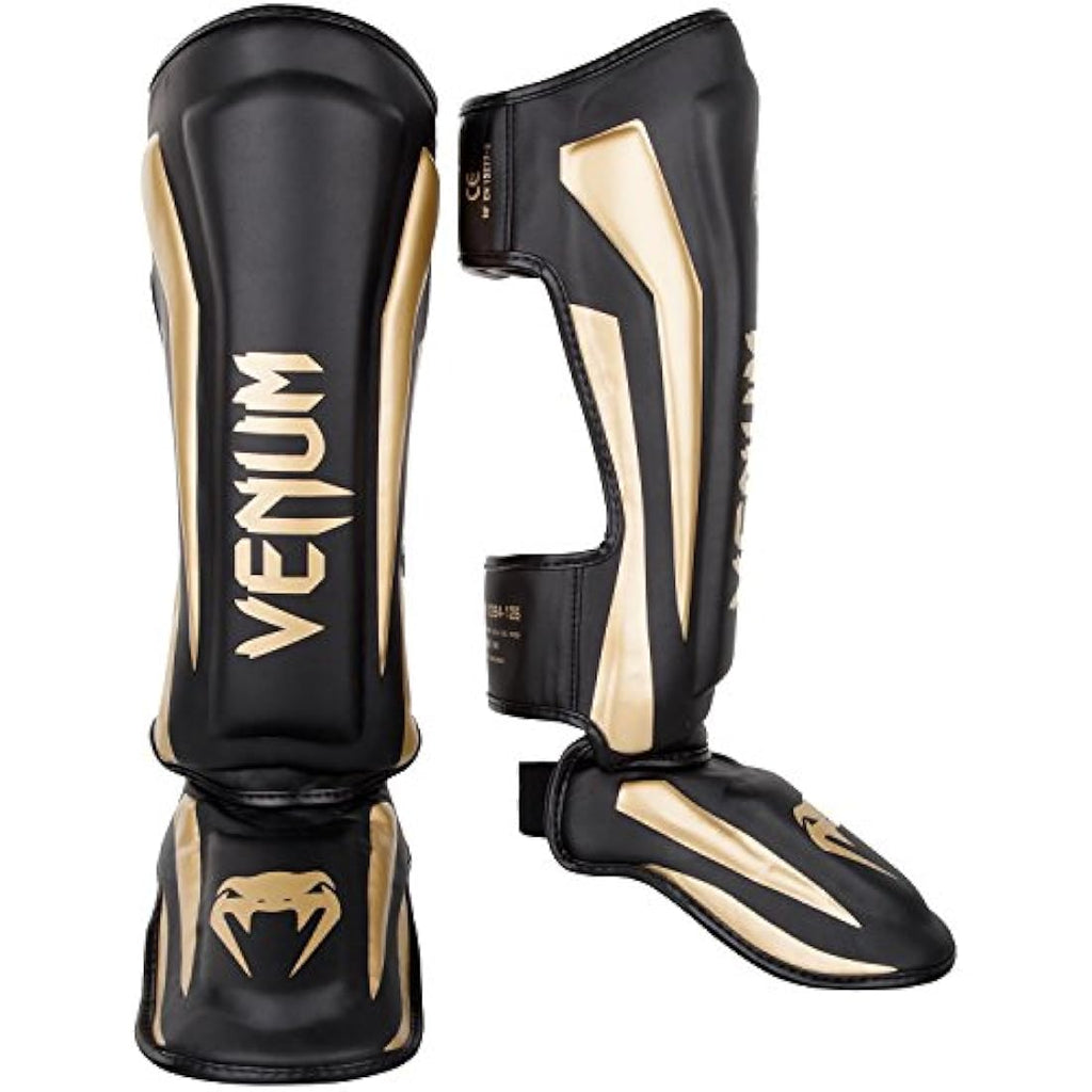 Venum Elite Shin Guards – Premium Faux Leather Muay Thai & MMA Gear