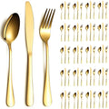 Gold Cutlery Set – 60-Piece Stainless Steel Flatware for 20