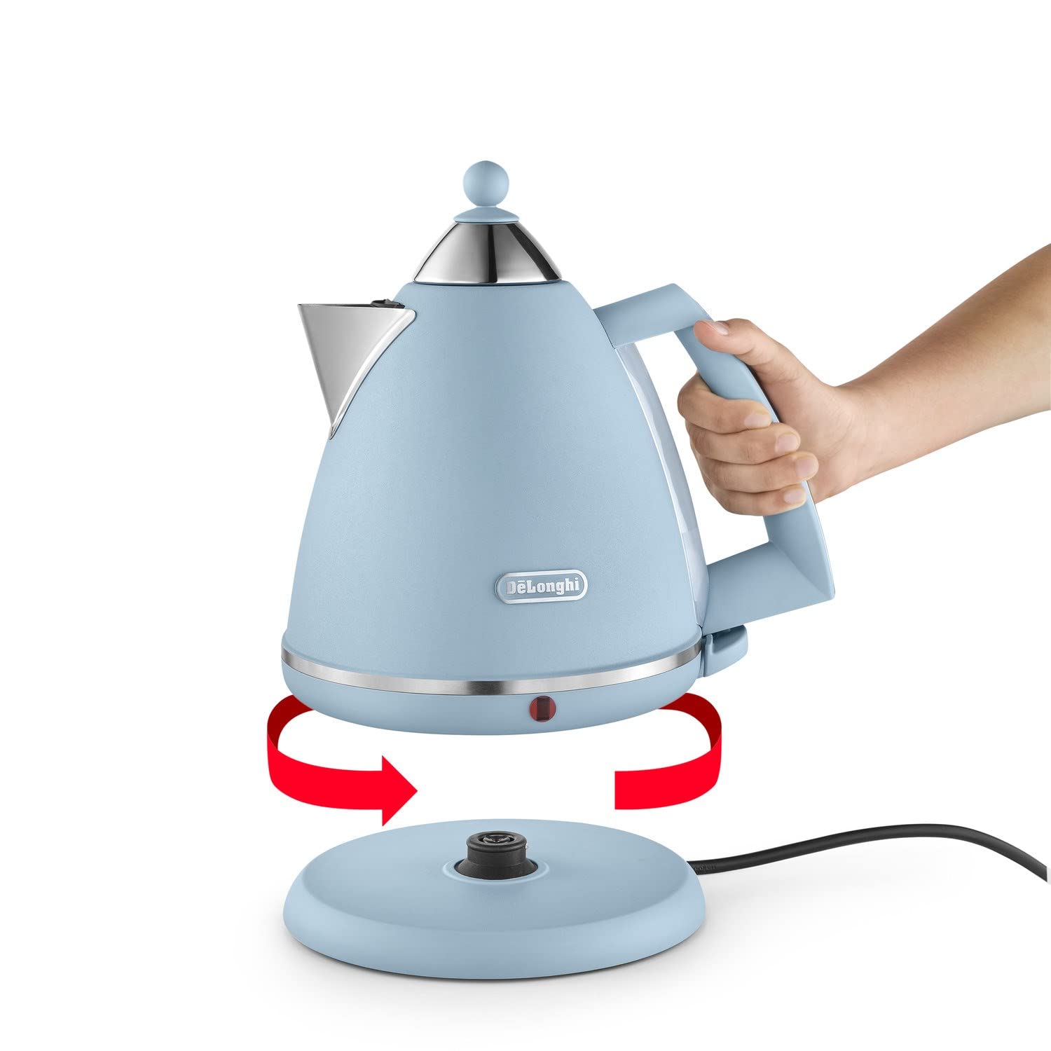 De'Longhi Argento Flora Electric Kettle – 1.7L Rapid Boil, Agave Blue