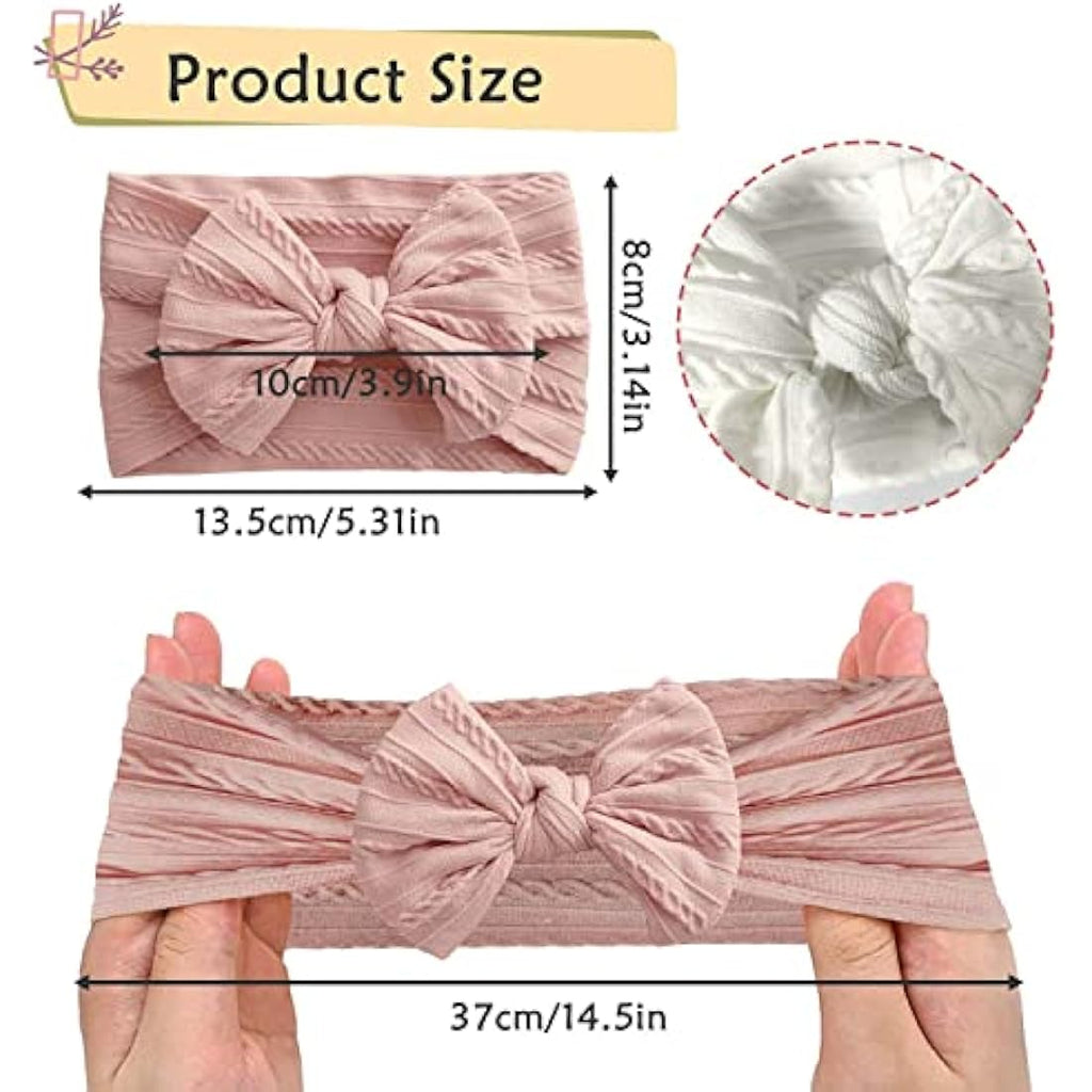 Baby Headbands – 2-Pack Soft Spandex Bows for 0-3 Years